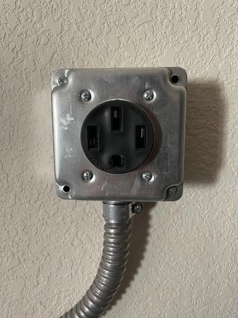 NEMA 14-50 outlet installed for Smart Home Electrical in Halls